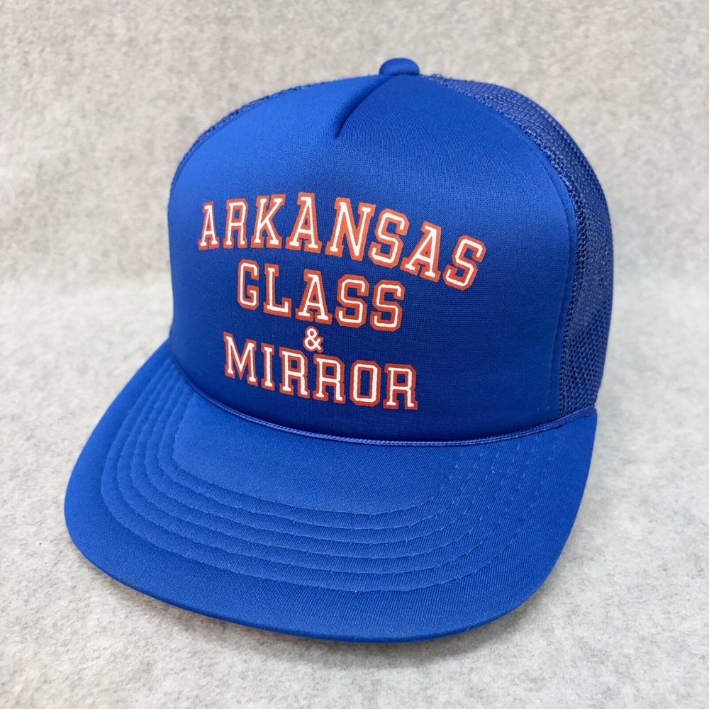 Young An Arkansas Glass‎ & Mirror Snapback OSFA Blue Vintage Trucker Hat